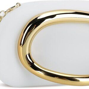 Clutch Purse for Women Gold Metal Closure Burgundy Red Clutch Evening Bag Chain